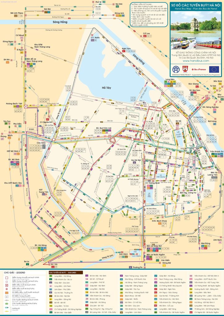 Bản đồ Xe buýt Hà Nội mới nhất