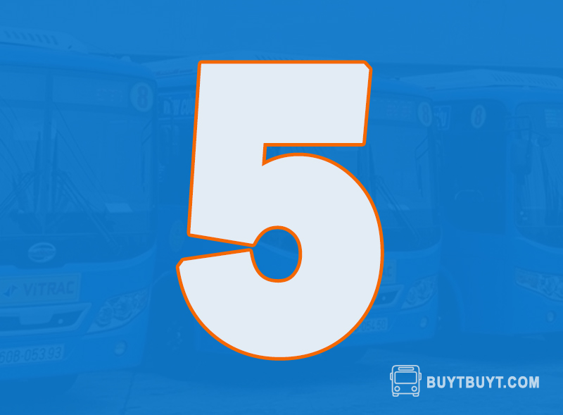 Xe buýt số 5: Bến xe Biên Hòa - BX Miền Đông - Bến xe Chợ Lớn